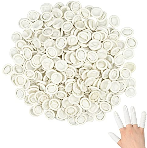 YancLife 500 Stück Latex Fingerlinge, Fingerschutz Wasserdicht Fingerlinge Daumenschutz, Fingerhülsen, Fingerverbände Finger Schutzkappe für Tattoo Schönheit Reinigung Schmuck Elektronische Reparatur