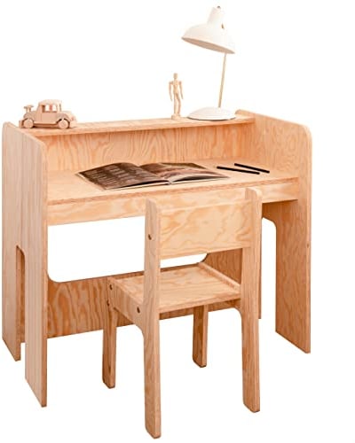 SMARTWOOD, Mimi BRK Kinderschreibtisch mit Stuhl, Natur ECO