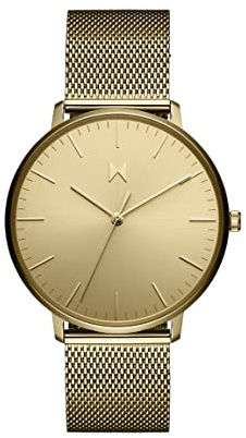 MVMT Analog Quarzuhr für Herren mit Gelbgoldfarbenes Edelstahl-Mesh-Gliederarmband - 28000213-D