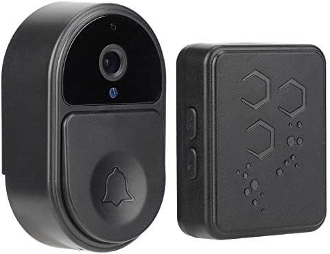 Visor de Puerta Digital, Timbre de Video WiFi Cámara de Mirilla de 90 Grados 128GB con Función de Llamada de Video Y Cambio de Voz(Negro)