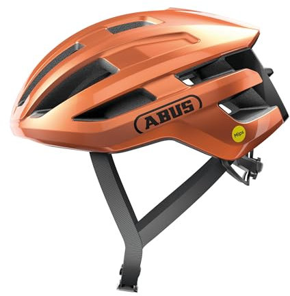 ABUS Rennradhelm PowerDome MIPS - leichter Fahrradhelm mit cleverem Belüftungssystem und Aufprallschutz - Made in Italy - für Damen und Herren - Orange, Größe M
