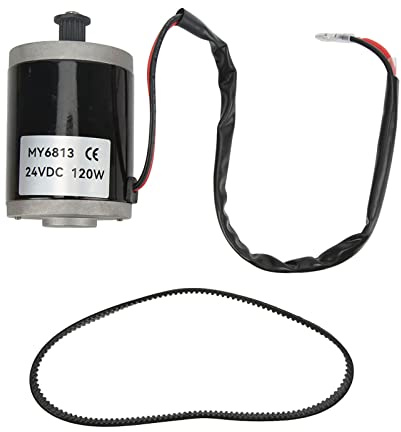 BuyWeek Bürstenmotor 24V 120W, Aluminium Elektromotor Elektroroller Motor mit 420 Riemen für Elektrofahrrad Elektroroller Elektrisches Dreirad