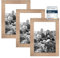 CABBEL Lot de 3 cadres photo DIN A5 15x21 cm Cadre en bois MDF avec verre acrylique incassable en moka clair