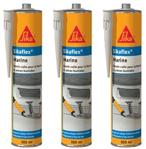 SIKA Lot de 3 colles Mastic Sikaflex Marine - Noir - 300ml