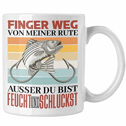 Trendation - Versauter Angler Spruch Tasse Geschenk Männer Angeln Fischer Geschenkidee (Weiß)