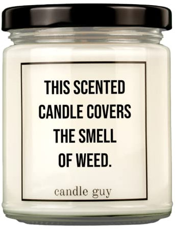 candle guy Duftkerze | This scented candle covers the smell of weed. | Handgemacht aus 100% Sojawachs | 70 Stunden Brenndauer