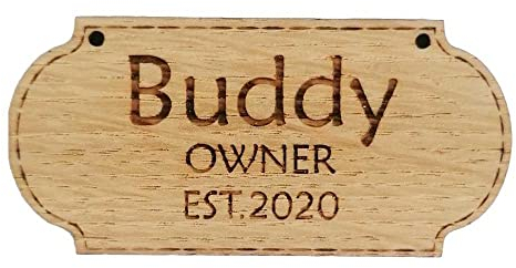 National Engraver Personalisiertes Hundehütte Schild, Welpen Namensschild, Hundehausschild - Holz