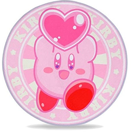 Roffatide Anime niedlich Cartoon rosa Kirby Runde Bereich Teppich für Mädchen jungen Decke Teppich Boden Matten Teppich für Zuhause 60x60 cm