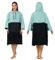 Zingtto Surf-Poncho, Wickelrobe, 3/4-Ärmel, Extra Großer, Dicker Kapuzen-Handtuch-Poncho für Männer und Frauen, Strandschwimmen, 39''x33'', Schwarzgrün