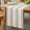 Cheekywares Tischläufer Grau Gestreift 40 x 140cm Modern Elegante Küchen Tischläufer Outdoor Dekorativ für Esstisch Rustikale Hochzeit Urlaub Drinnen oder Draußen Weihnachten Leinen Tischläufer
