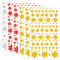 Weihnachts Sticker Sterne Set, 558 Glitzer Sterne Sticker Aufkleber Weihnachten, Weihnachtssticker Selbstklebend Weihnachtsdeko für Basteln, Briefe und Geschenke(Gold, Rot, Silber)