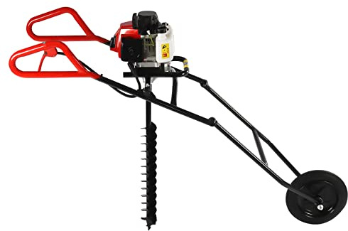 GMSLuu Trivella per trapano a terra, a benzina, con spinta, per agricoltura, silvicoltura, 63 CC, posta, digger terra, Auger rosso