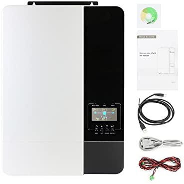 Contrôleur de charge solaire Onduleur solaire hybride 3.5KW/5KW 48V 230V MPPT 80A/100A inverseur à onde sinusoïdale Pure peut fonctionner sans support de batterie Wifi Installation rapide et facile (