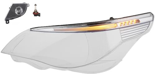 Johns, Scheinwerfer Glas passend für BMW 5 E60 E61 07/2003-03/07 Lin. für Xenon mit LED + Nebelscheinwerfer + Leuchtmittel