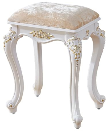 LXRHLIKG Rectangular Vanity Stool, European Style Makeup Stool with Plastic Steel Legs, Padded Bench, Piano Seat Chair Bench in Bedroom, Bathroom (Color : Gold, Size : Paint gold)