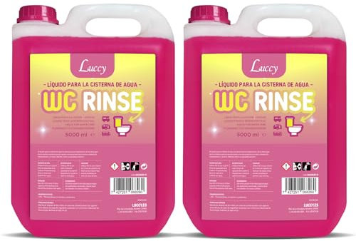 LUCCY WC Rinse 10 Litres - Additif Citerne Eau Propre - Liquide WC Chimique per Hygiène et Nettoie la Tasse de WC Portable