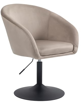 SVITA Jamaika Loungesessel Cocktailsessel Barsessel Clubsessel Polsterstuhl Tellerfuß mit Armlehnen Samt Taupe