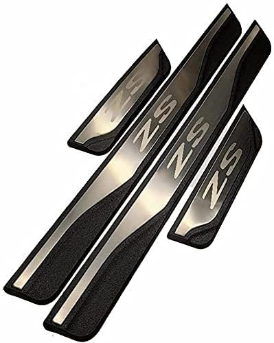 DZPFDC 4 Pcs Kick Plates for Mg Zs EV 2016 2017 2018 2019 2020 2021,Stainless Steel Car Door Sill Protector Strips,Stainless Steel Kick Plates,Car Outer Door Sill Kick Plates,A