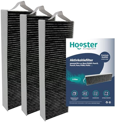 3 filtros de carbón activo para Bora Pure PUAKF | Filtros compatibles con Bora Kochfeld PURU o PUXU