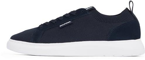 Tommy Hilfiger Sneaker con Suela Vulcanizada Hombre Light Knit Seasonal Elegante, Azul (Desert Sky), 45
