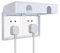UK Socket Cover Box Baby Pet Security Electric Plug Socket Cover 86-Type Childproof Waterproof Plug & Light Switch Guard Ideal for Home, Kitchen, School and Nurseries (Double, White)