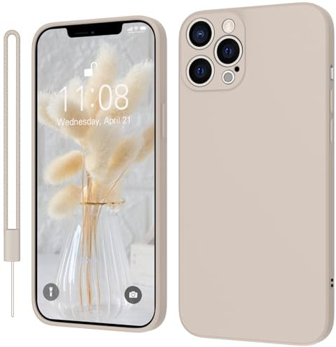 KPPIT Compatible with iPhone 14 Pro case,Silicone Case,Ultra Slim Soft Gel Anti-Scratch,Microfiber Lining,Rubber Shockproof Case Cover For iPhone 14 Pro 6.1 inch,Vintage White