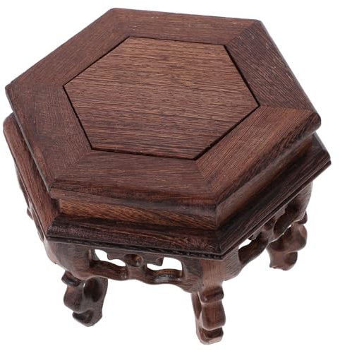 KITANDOVE Base de Madera Hexagonal para Macetas Soporte para Manualidades Resistente Multifuncional para Decoración del Hogar Fácil de Limpiar