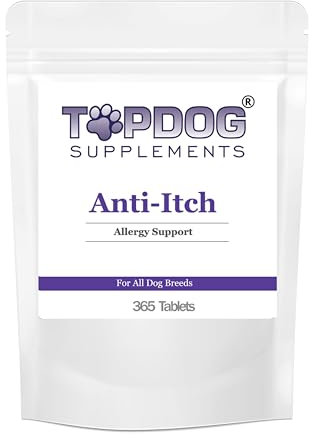 Top Dog Anti-Itch Allergy Support - Itchy Skin Fur Relief Dog Immune Booster Tablets UK Made