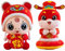 Exsivemy 2025 Décorations du Nouvel an Chinois, Paquet de 2 en Peluche Serpent Mascotte en Peluche Jouets du Zodiaque Chinois décorations de Bureau, poupée en Peluche Serpent Cadeau du Nouvel an pour