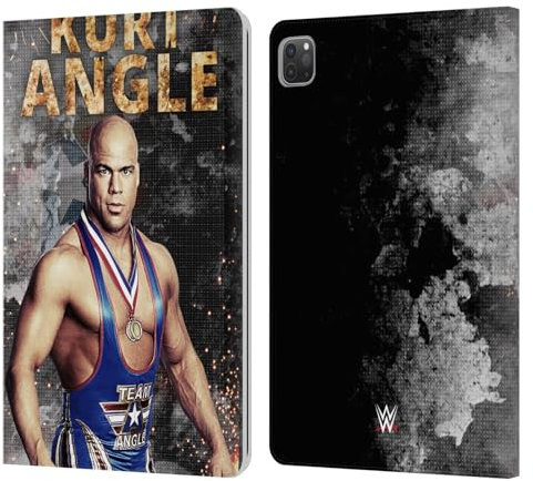Head Case Designs Licenza Ufficiale WWE Immagine LED Kurt Angle Custodia Portafoglio in Pelle Compatibile con Apple iPad PRO 11 2020/2021 / 2022