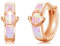 Opal Anker Ohrringe Damen 925 Sterling Silber Creolen Opal Anker Kleine Huggie Creolen Ohrringe Anker Schmuck Geschenke für Damen Frauen Mädchen (Roségold + Rosa Opal)