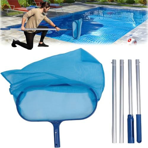 Épuisettes de Surface,190cm Epuisette de Piscine,Filet De Nettoyage De Piscine,Filet de Fond Piscine,Pool Skimmer Rake Net,Épuisette Profonde pour Nettoyage de Piscine,ÉCumoire Nettoyage
