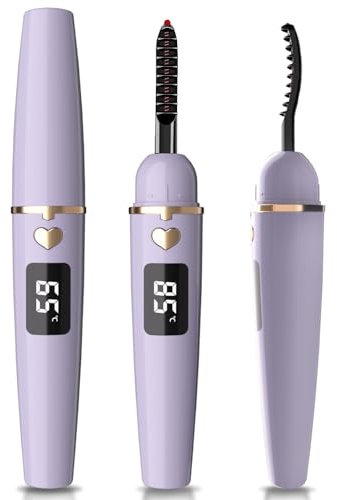 EYECURL Heated EyeLash Curler, Heated Lash Curler, Intelligent Power Off Rechargeable Electric Eyelash Curler Heated Quickly By Steel Wire for Natural Makeup (Mauve Mist, X8-132MM)