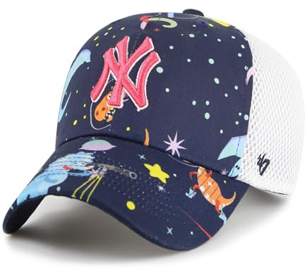'47 New York Yankees MLB Clean Up Trucker Space Dino Blau Weiß Verstellbare Cap für Kinder Youth