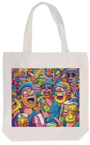 KLL Bunte unbedruckte Einkaufstasche für weibliche Freunde, Colorful Strange Friends, 1 size