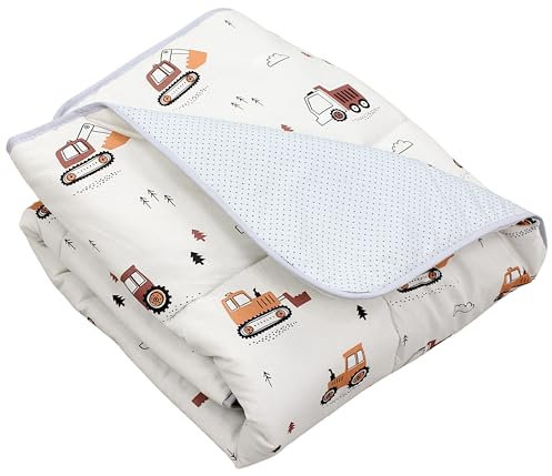 TupTam Krabbeldecke für Baby 120x120 cm - Gepolsterte Spieldecke Baby Baumwolle, XXL, OEKO-TEX, Weich & Hautfreundlich, Farbe: Bagger Beige