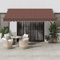 IKAYAA Markise 400x300 Gelenkarmmarkise Markise mit Handkurbel Markisen Balkon Sonnenmarkise Terrassenmarkise Sonnenschutz-Braun-400 x 300 cm