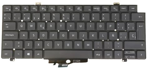 AZUBAYCOM Teclado de repuesto para portátil Dell Latitude 3440 3450 5420 5421 5430 5431 5440 5450 7420 7430 7520 7530 0K4WGN retroiluminado negro (diseño SP español español)