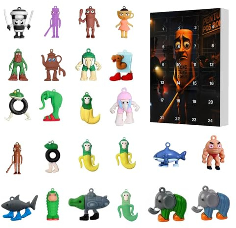 Tung Tung tung Sahur Adventskalender, 24 Tage Italian Brainrot Figuren, Italian Brainrot Adventskalender 2025 für Kinder, Weihnachts adventskalender Kinder, für brainrot Fans, Freunde