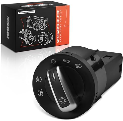 Frankberg Interruptor de luces principales Compatible con Golf VI 5K1 T.i.g.u.a.n 5N C.a.d.d.y III MPV 2CB 2CJ 2KB 2KJ Transporter V Bus 7EB 7EJ 7HB 7HJ Replace# 3BD941531,3BD941531C