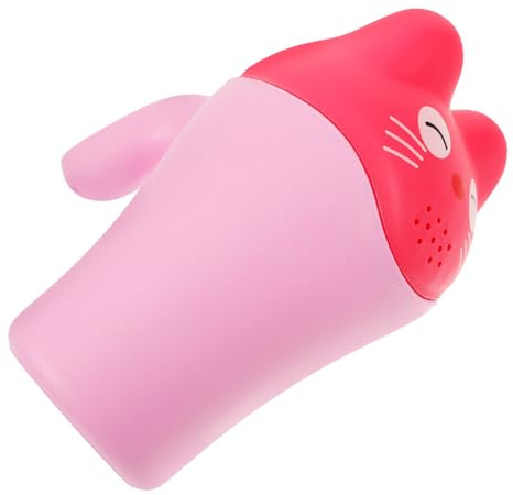 ORFOFE Baby Shampoo Rinser Bath Wash Cup for Infants, Pink Shower Water Cup Handle, Soft Material for Comfortable Hair Washing During Bath Time