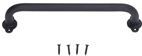 DANAIXZ Maniglia per porta di fienile nera Acciaio al carbonio Finitura opaca Design in twill Maniglia per porta interna in legno per porte di fienile scorrevoli Porte di armadietti