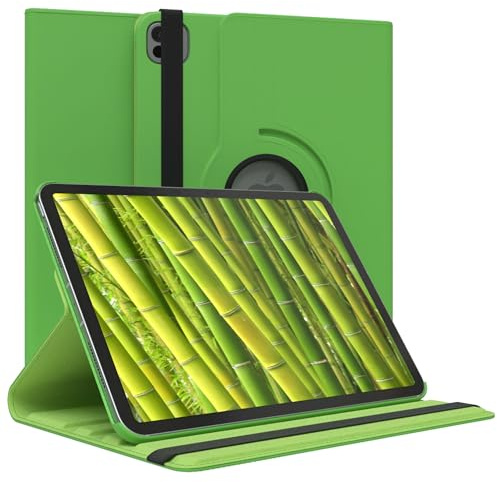 EAZY CASE - Tablet Hülle für iPad iPad Pro 11 (2025) Schutzhülle 11 Zoll Smart Cover Tablet Case Rotationcase zum Aufstellen Klapphülle 360° drehbar mit Standfunktion Tasche Kunstleder Grün
