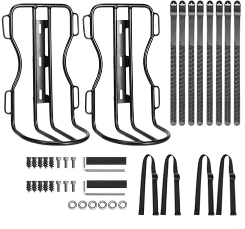 NbgrvB 10L Waterproof Bike Front Fork Bag with Nylon and PVC, Mounted on Aluminum Alloy Rack, Compatible with Road Bike/E-Bike/Scooter, Black(2x rack)