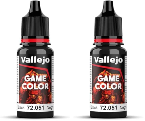 Vallejo Game Color 17 ml Acrylic Paint - Black (Pack of 2)