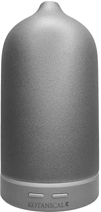 Kotanical Grey Stone Essential Oil Diffuser – Ceramic Porcelain | Whisper Quiet | 3 Mist Settings | 7.5Hr Runtime | Auto Shut-Off | LED Ambient Light | Home & Bedroom