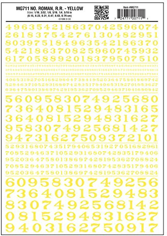 Woodland Scenics Roman Numbers, Yellow WOOMG711