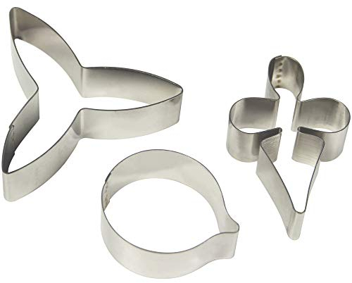 PME MO223 Lot de 3 Emporte Pièces Pétale d’Orchidée Papillon, Acier Inoxydable, Argent, 4 x 1.2 x 4.2 cm MO223