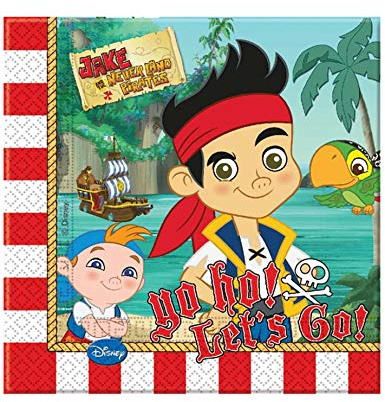 Procos 82610 – Servietten Papier Captain Jake, 33 x 33 cm, 2-lagig, 20 Stück, Mehrfarbig