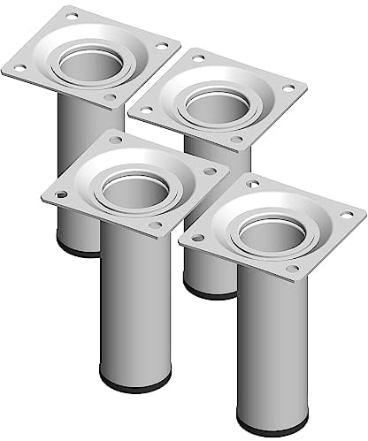 DIY Element System Möbelfuß rund – Stahlrohrfuß, ideal als Tischbein für die Gestaltung individueller Möbelstücke – Ø 30 mm, Länge 100 mm, Weiß